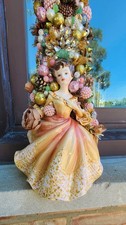Handmade Bejeweled Holiday Tree Vintage Lady 1950-1960 Collectible  Christmas picture