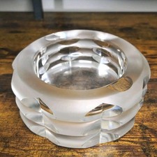 Vintage Rosenthal Studio Line Crystal Ashtray Heavy Cut Frosted Bowl Signed  picture