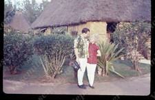 sl75 Original slide  1970 Hawaii Polynesian Culture Center Hut 386a picture