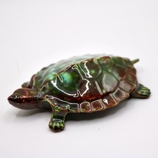 Vintage Ceramic Turtle Figurine Attrib Blue Mountain Pottery Green Drip Glaze picture