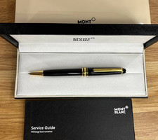 SALE Montblanc Classique 164 Ballpoint Pen Black Gold Finish Luxury New Box picture
