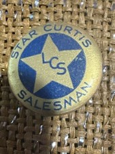 Vintage Star Curtis LCS Salesman Pinback Button Bastian Bros Co picture