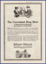 Vintage 1919 JOHNSON & JOHSON Baby Powder Shaving Cream Soap Ephemera Print Ad picture