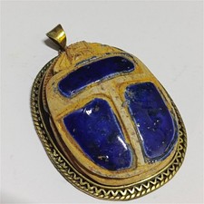 Handmade brass scarab pendant Egypt-inspired design style jewelry heritage gift picture