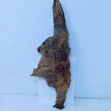 Vtg P Wells Artisan Wood Carving Old Man Tree Spirit Folk Art Handmade 16