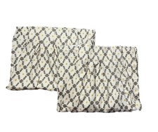 2 Custom Made Pinch Pleat Curtains Drapes Panels Gray Ivory Yellow Print Lined picture