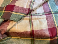 Vintage Linen Plaid Tablecoth 50x50 Red,White,Green w Tags Czech 4 Napkins picture
