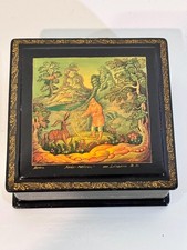 Vintage Mstera Russian Lacquer Box Little Humpbacked Horse Fairy Tale Signed picture