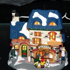 Santa's Workbench Sweet Stuff Bakery w Interior Views Series 1999 Lighted w/Box picture