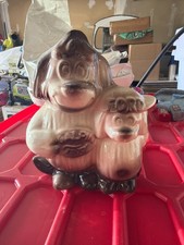Vintage 1950s Galpin Ford Dealer Promo Shaggy Dog Coin Bank Florence Ceramics picture