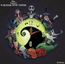 the Nightmare Before Christmas Glow In The Dark Clock Bradford Exchange picture