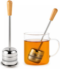 Tea Infuser Long Handle Stainless Steel 18/8 Mesh Loose Leaf Tea Steeper 2 Pack picture