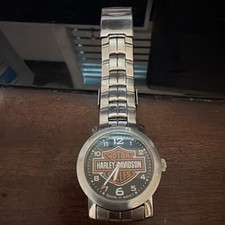 Harley-Davidson Bar & Shield Bulova Analog Stainless Steel Bracelet Watch picture