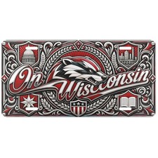 Flat Print On Wisconsin Badgers Aluminum Car Tag Decorative Plate 6x12 picture