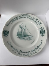 1902 Green Transferware Onondaga China Commemorative Ship 10