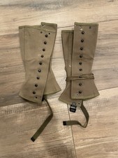 WWII US Army M1938 Canvas Leggings Short Late War Version Size 2R Dated 1944 picture