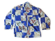 Vintage 1950's Aloha Hawaiian Shirt Silk Japan Long Sleeve sz M Itoman Kimono picture