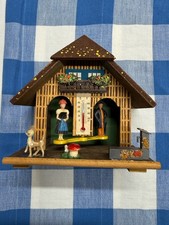 German Weather House Chalet Thermometer Wood Folk Art Made in Germany #6 picture