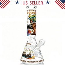 Football 10IN Glass Bong and Water Pipes Smoking Beaker Bongs &14mm bowl Hookah picture