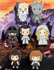 PALM MICRO LORD OF THE RINGS LOTR Character Enamel Pin Lot Set (7 Pins) picture
