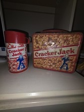 Vintage 1979 Cracker Jack  Aladdin Metal Lunchbox & Thermos. RUSTY & CRUSTY picture