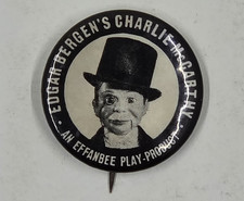 Vintage Edgar Bergen s Charlie McCarthy Effanbee Play Product Pinback Button picture