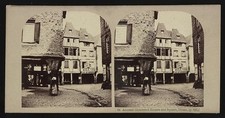 Photo:Dinan France 1850s Ancient Cloistered Houses and Square Stereoview picture
