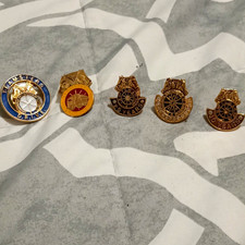 Lot of 5 Vintage Lapel/Pinback Pins Teamsters & U.S. Army Basic Training, 20Y picture