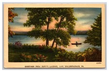 Generic Scenic Greetings Duffy's Landing Wallenpaupack PA Linen Postcard T23 picture