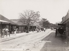Nassau Bahamas Bay Street Market Scene Horse Carriage Shops Vtg. Photo 19thC. picture