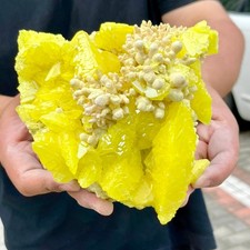 3.54LB Rare yellow sulfur crystal quartz crystal mineral specimen picture