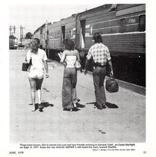 Train Railfans at Oxnard California Amtrak Coast Starlight SDP40F Vtg 1978 Image picture