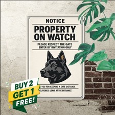 Dutch Shepherd Guard Dog Security Alert Retro Metal Tin Sign Plaque 8x12 picture