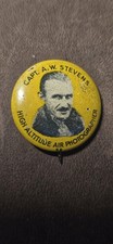 1930s Capt A.W. Stevens High Altitude Air Photographer Aviation Pinback #58 picture