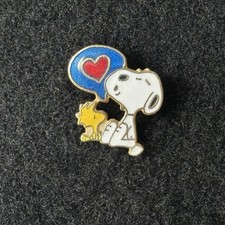 Vintage Aviva Snoopy Woodstock Heart Love Pin Peanuts picture