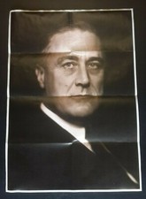 1943 WW2 USA AMERICA PRESIDENT FRANKLIN ROOSEVELT FDR PORTRAIT PROPAGANDA POSTER picture