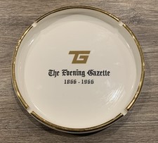 Vintage The Evening Gazette Worcester, MA Ceramic ASHTRAY Geiger Bros. picture