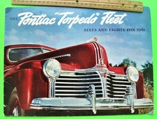 1941 PONTIAC HUGE PRESTIGE 24-pg COLOR CATALOG Brochure WOODIE Convertible XLNT picture