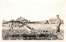 J7/ Sidney Nebraska RPPC Postcard c40s Exaggeration Grasshopper Plow79 picture
