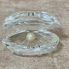 Vintage Swarovski Crystal Large Clam Shell Oyster With Pearl 2.5