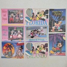 8 VTG 1990s Disney Postcards Lot Mickey Minnie Friends Florida Orlando picture