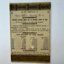 Newark NJ New York Prudential Insurance Trade Card Woman Portrait Wm Gaston 1886 picture