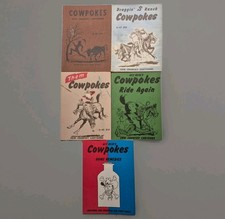 Lot of 5 Ace Reid Cowpokes Vintage Cartoon Books Western Humor Texas Americana picture