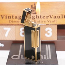 Vintage Dunhill Lighter Gold/Black _Ultrasonically Cleaned_Working picture