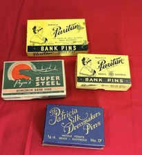 Vtg Sewing Pin Lot Oakville Puritan Prym Super Steel Patricia Bank Pins Boxes picture