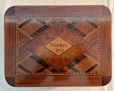 Antique German Inlaid Marquetry Table/ Gentleman's Box Munich 1942 Olympics picture