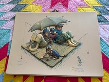 Vintage Norman Rockwell Fisherman’s Paradise 3D Embossed Plastic picture