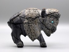 Clive Hustito Picasso Marble Zuni American Bison/Buffalo Fetish picture