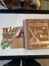 Antique Scrap Book 1916 Hundreds Of Stickers Collectible Paper picture