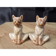 Vintage Rare 1940's Rosemeade Pottery Siamese‎ Cat Salt and Pepper Shakers picture